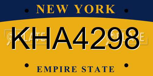 KHA4298 New York License Plate
