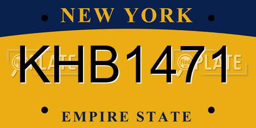 KHB1471 New York License Plate