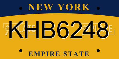 KHB6248 New York License Plate