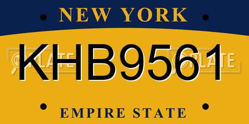 KHB9561 New York License Plate