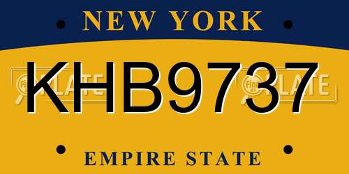 KHB9737 New York License Plate