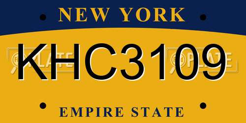 KHC3109 New York License Plate