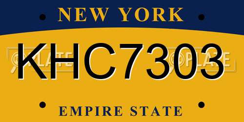 KHC7303 New York License Plate