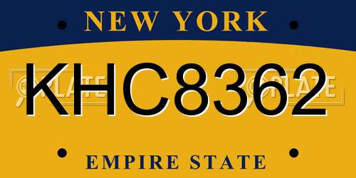 KHC8362 New York License Plate