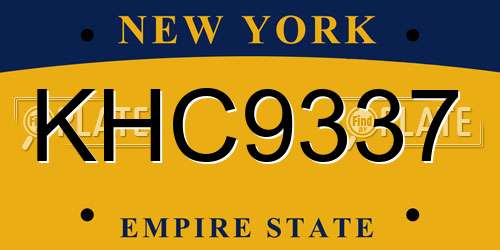 KHC9337 New York License Plate