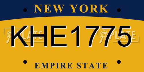 KHE1775 New York License Plate