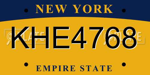 KHE4768 New York License Plate
