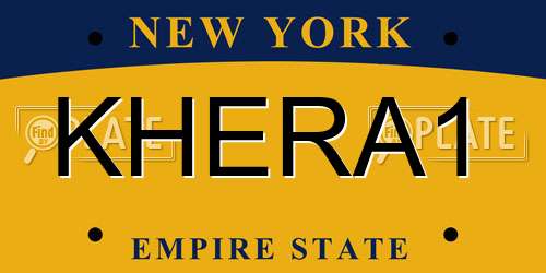 KHERA1 New York License Plate
