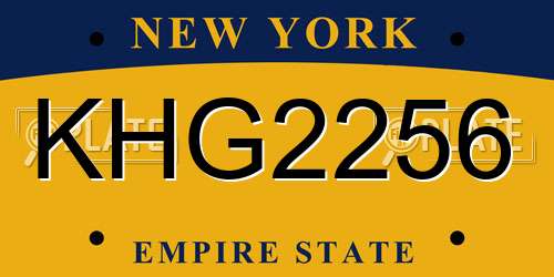 KHG2256 New York License Plate