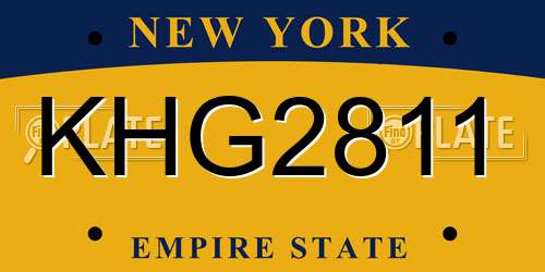 KHG2811 New York License Plate