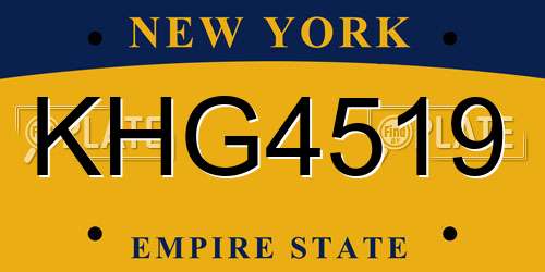 KHG4519 New York License Plate