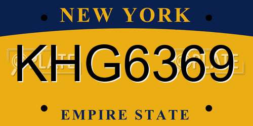 KHG6369 New York License Plate