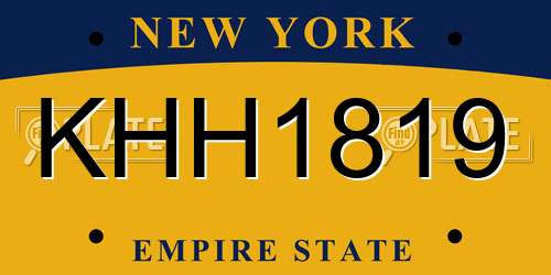 KHH1819 New York License Plate