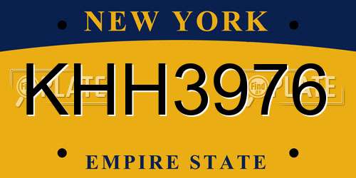 KHH3976 New York License Plate