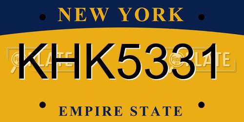 KHK5331 New York License Plate