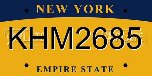 KHM2685 New York License Plate