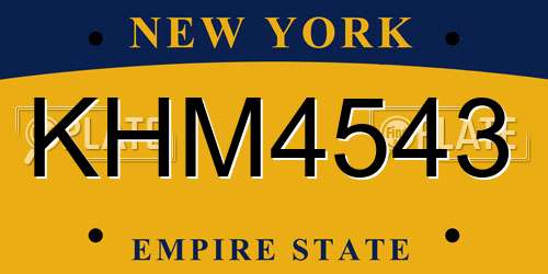 KHM4543 New York License Plate