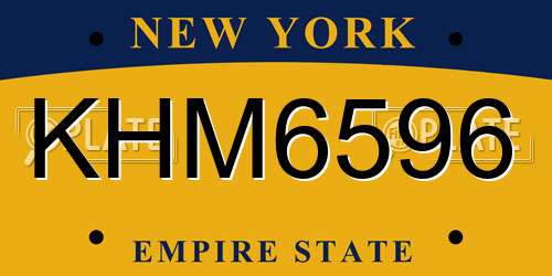 KHM6596 New York License Plate