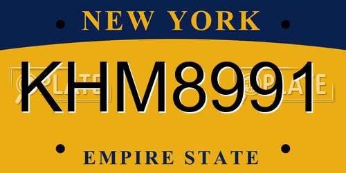 KHM8991 New York License Plate