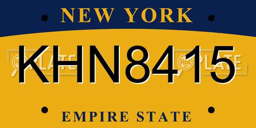 KHN8415 New York License Plate