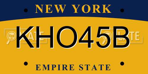KHO45B New York License Plate