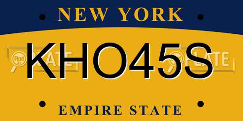 KHO45S New York License Plate