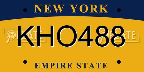 KHO488 New York License Plate
