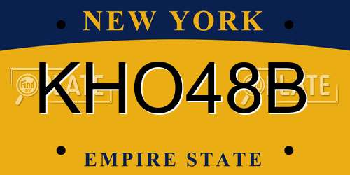 KHO48B New York License Plate