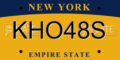 KHO48S New York License Plate