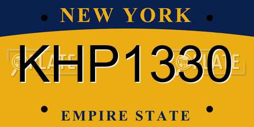 KHP1330 New York License Plate