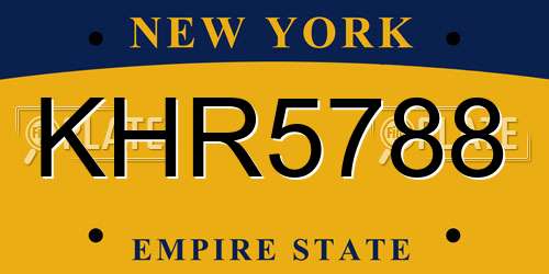 KHR5788 New York License Plate