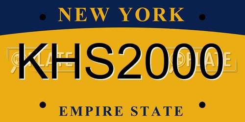 KHS2000 New York License Plate