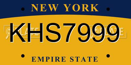 KHS7999 New York License Plate