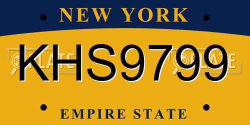 KHS9799 New York License Plate