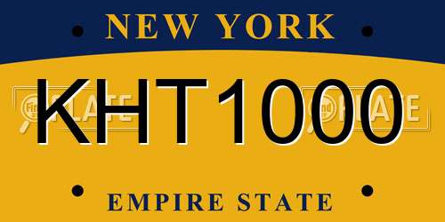 KHT1000 New York License Plate