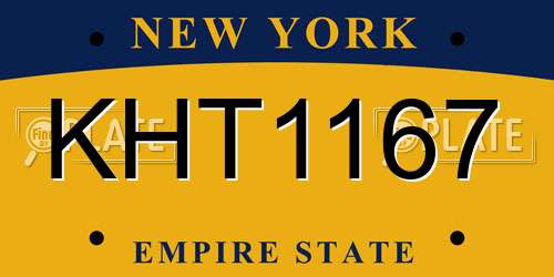 KHT1167 New York License Plate