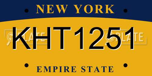 KHT1251 New York License Plate