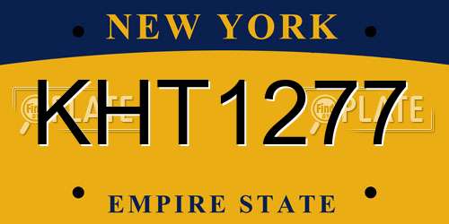KHT1277 New York License Plate