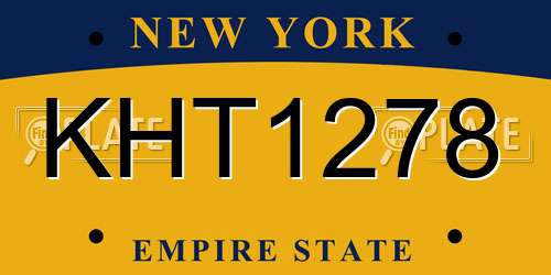 KHT1278 New York License Plate