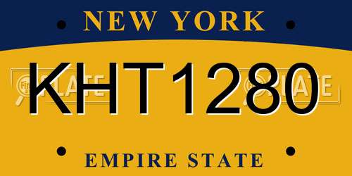 KHT1280 New York License Plate