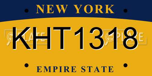 KHT1318 New York License Plate