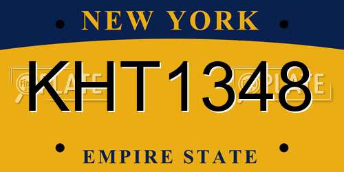 KHT1348 New York License Plate