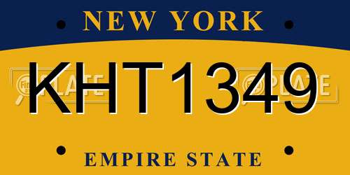 KHT1349 New York License Plate