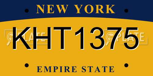 KHT1375 New York License Plate