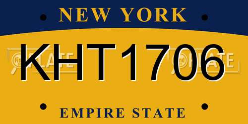 KHT1706 New York License Plate