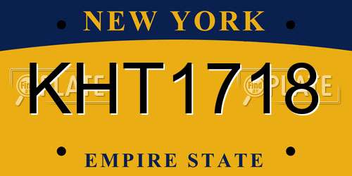 KHT1718 New York License Plate