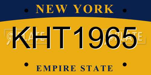 KHT1965 New York License Plate
