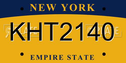 KHT2140 New York License Plate