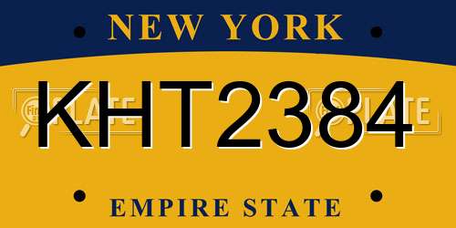 KHT2384 New York License Plate