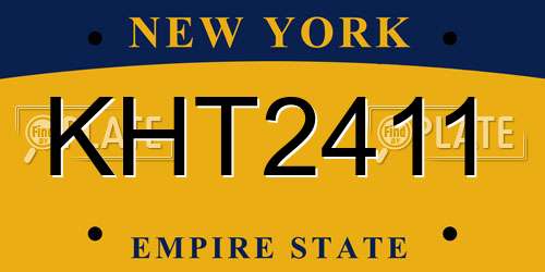 KHT2411 New York License Plate